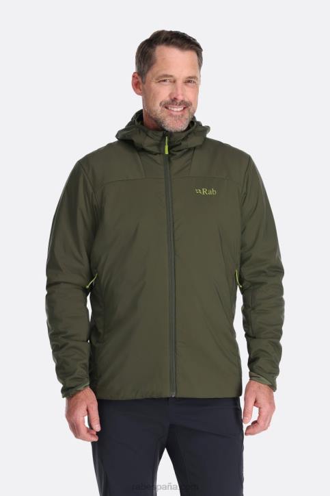 Hombres Rab Chaqueta Impermeable Ligera Alpina Xenair Dt4b876 Ejército