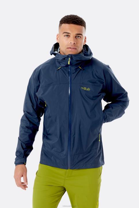 Hombres Rab Chaqueta Impermeable Downpour Plus 2.0 Dt4b892 Tinta Profunda