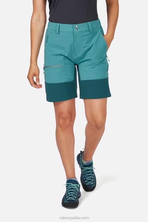 Shorts Mujer Rab De Montaña Torque Dt4b488 Verde Tormenta/verde Sagano