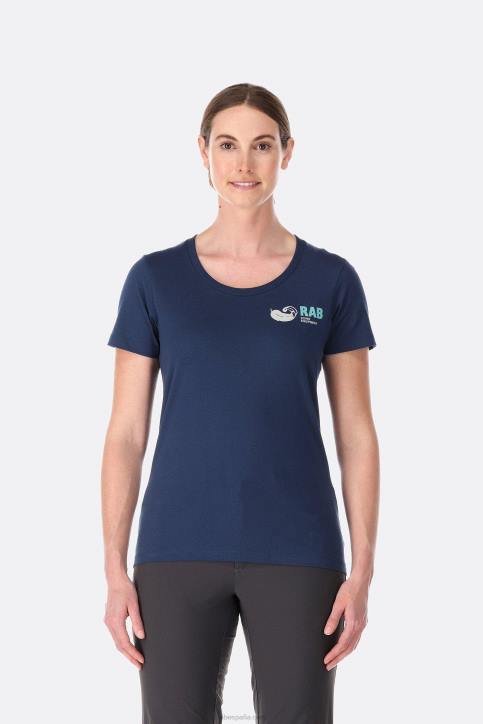 Mujer Rab Postura Camiseta Vintage Dt4b397 Tinta Profunda