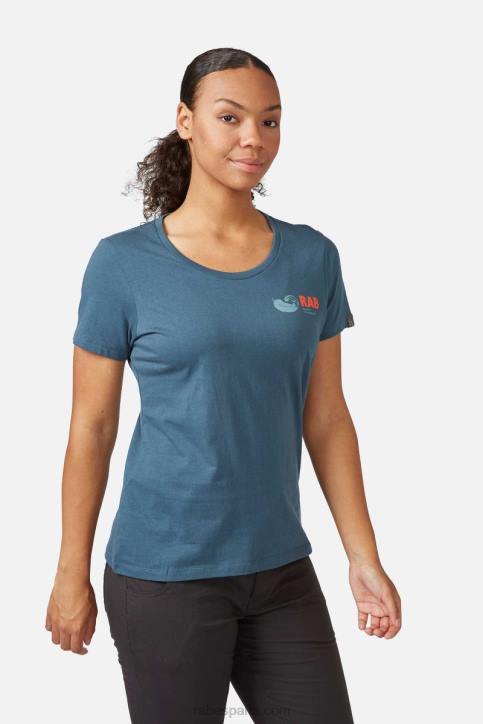 Mujer Rab Postura Camiseta Vintage Dt4b400 Azul Orión