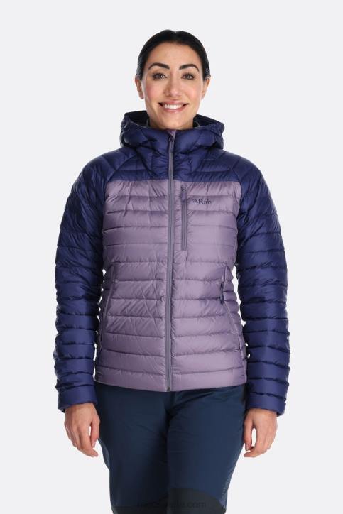Mujer Rab Plumífero Alpino Ultraligero Dt4b18 Patriota Azul/morado Salvia