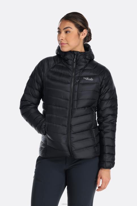 Mujer Rab Sudadera Con Capucha De Plumon De Argon Dt4b100 Negro