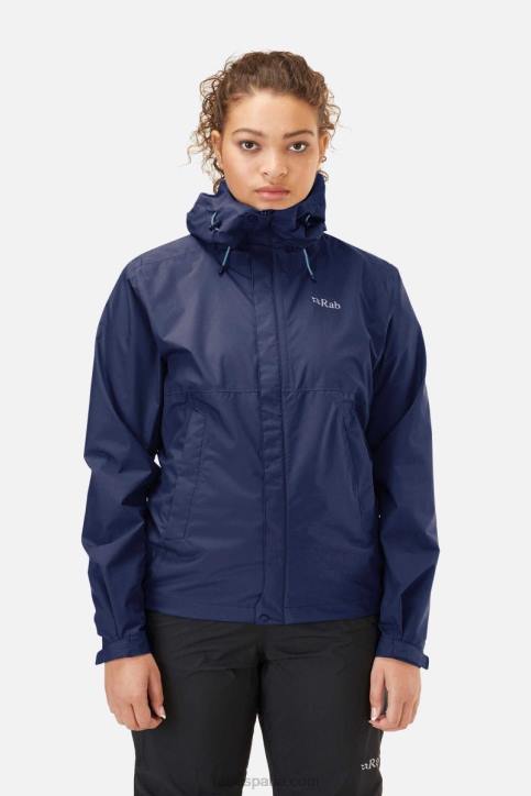 Mujer Rab Chamarra Impermeable Ecológica Downpour Dt4b156 Tinta Profunda