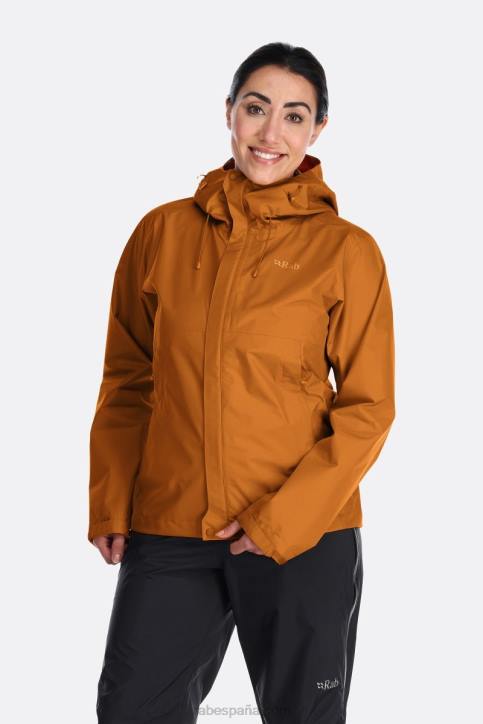 Mujer Rab Chamarra Impermeable Ecologica Aguacero Dt4b157 Mermelada