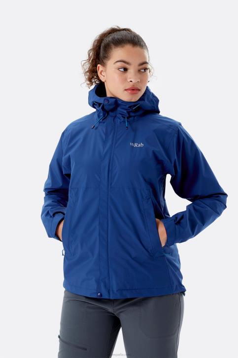 Mujer Rab Chamarra Impermeable Ecológica Downpour Dt4b158 Anochecer Azul
