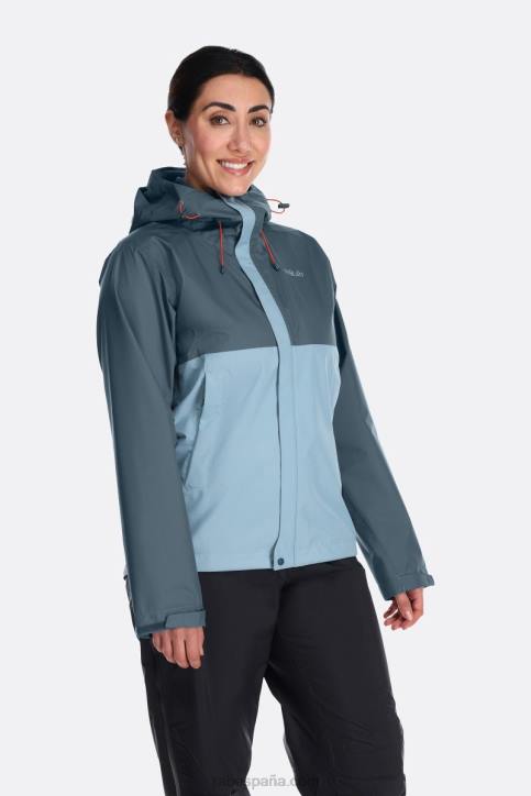 Mujer Rab Chamarra Impermeable Ecologica Aguacero Dt4b159 Azul Orion/ciudadela
