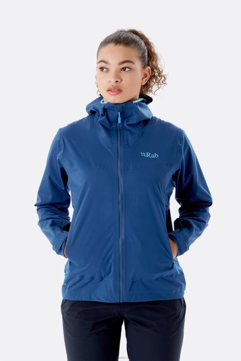Mujer Rab Chaqueta Impermeable Cinética 2.0 Dt4b207 Anochecer Azul
