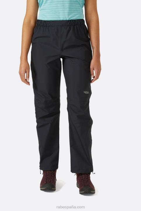 Mujer Rab Pantalones Impermeables Con Cremallera Completa Downpour Eco Dt4b419 Negro
