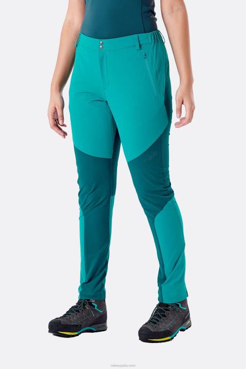 Mujer Rab Pantalón De Montaña Torque Dt4b455 Verde Tormenta/verde Sagano